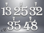 Load image into Gallery viewer, 14K Solid Gold Number Pendant: Polished Yellow or White Gold Charm
