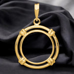 Load image into Gallery viewer, 14K Gold Coin Bezel: Double Spoked Border for 16.5mm Eagle Coins
