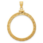 Load image into Gallery viewer, 14K Gold Coin Bezel Pendant: Wheat Chain Border, Screw Top
