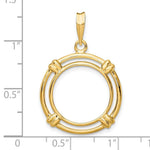 Load image into Gallery viewer, 14K Gold Coin Bezel: Double Spoked Border for 16.5mm Eagle Coins
