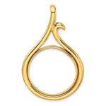 Load image into Gallery viewer, 14K Gold Coin Bezel Mounting Curled Accent Teardrop Design
