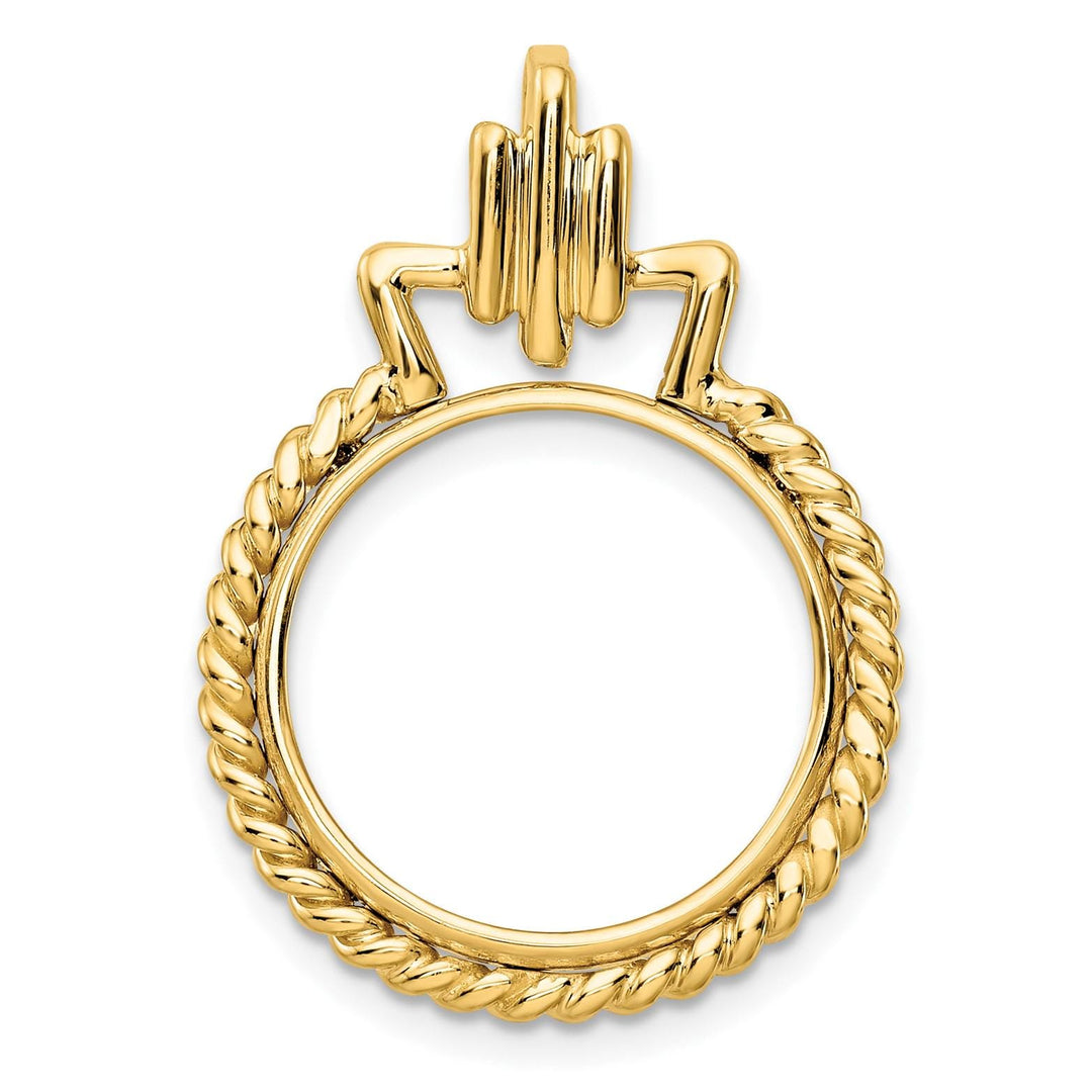14K Gold Coin Bezel with Twisted Edge for 16.6mm Eagle Coins