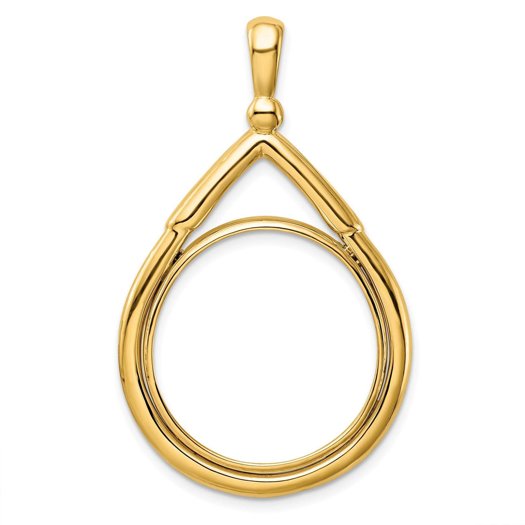 14K Gold Teardrop Coin Bezel Mounting: Vintage Style (16.5mm, 21.6mm, 22mm)