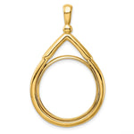 Load image into Gallery viewer, 14K Gold Teardrop Coin Bezel Mounting: Vintage Style (16.5mm, 21.6mm, 22mm)
