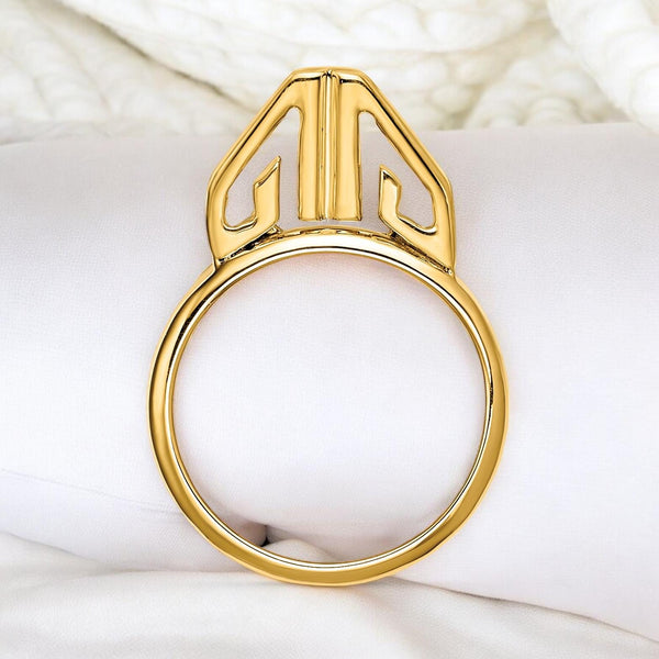 14K Gold Coin Bezel Mounting Geometric Motif Design for 14mm and 18mm Coins