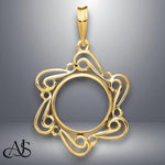 Load image into Gallery viewer, 14K Gold Coin Bezel Mounting Curved Scroll Design for U.S. and Foreign Coins
