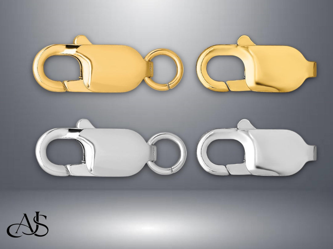 14K Gold Lobster Claw Clasp: Yellow or White Gold Jewelry Findings