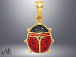 Load image into Gallery viewer, 14K Gold Enameled Ladybug Charms and Pendants in several sizes
