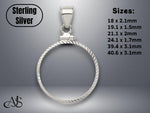 Load image into Gallery viewer, Sterling Silver Coin Bezel Pendants - Screw-top - Plain - Diamond-cut - Rope Border
