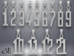 Load image into Gallery viewer, 14K Gold Number Pendant Charm: Single or Double Digit
