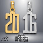 Load image into Gallery viewer, 14K Gold Number Pendant Charm: Single or Double Digit
