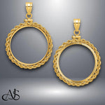 Load image into Gallery viewer, 14K Gold Coin Bezel: Rope Design Screw-top Mounting for US &amp; Foreign Coins
