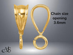 Load image into Gallery viewer, 14K Gold Bail with Pendant Ring for Chain size Widths of 3mm to 10mm
