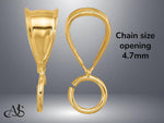 Load image into Gallery viewer, 14K Gold Bail with Pendant Ring for Chain size Widths of 3mm to 10mm
