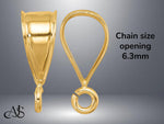 Load image into Gallery viewer, 14K Gold Bail with Pendant Ring for Chain size Widths of 3mm to 10mm
