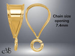 Load image into Gallery viewer, 14K Gold Bail with Pendant Ring for Chain size Widths of 3mm to 10mm

