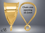 Load image into Gallery viewer, 14K Gold Bail with Pendant Ring for Chain size Widths of 3mm to 10mm
