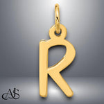 Load image into Gallery viewer, 14K Gold Slanted Block Letter Pendant Charm: Yellow or White Gold
