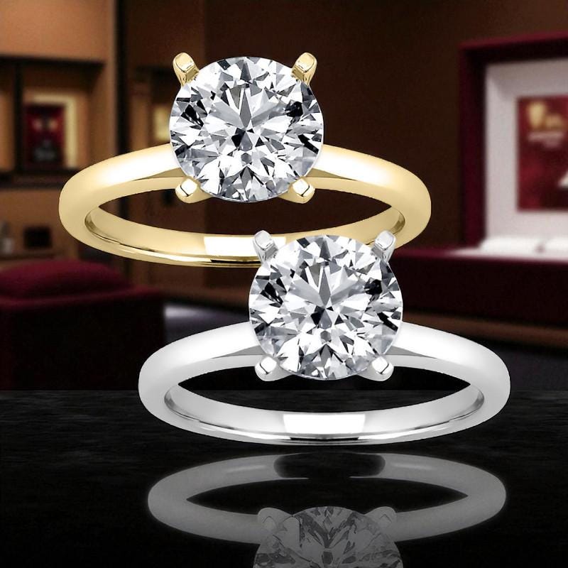 IGI Certified VVS1-VVS2 D Lab Grown Round Diamond Solitaire Engagement Ring: 14K, 18K, or Platinum
