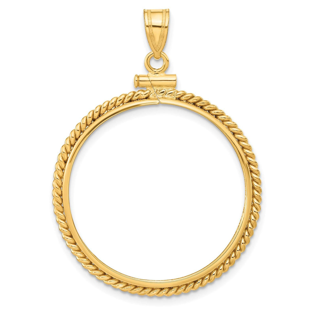 14K Gold Coin Bezel: Hand Twisted Wire Border Mounting