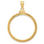 Load image into Gallery viewer, 14K Gold Coin Bezel: Hand Twisted Wire Border Mounting
