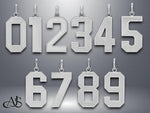 Load image into Gallery viewer, Sterling Silver Number Pendant: Custom Single or Double Digit Charm
