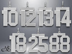 Load image into Gallery viewer, Sterling Silver Number Pendant: Custom Single or Double Digit Charm
