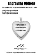 Load image into Gallery viewer, Sterling Silver 'Forever in My Heart' Locket | Build Your Locket Necklace with Engraving, Photo insertions, and Chain Options
