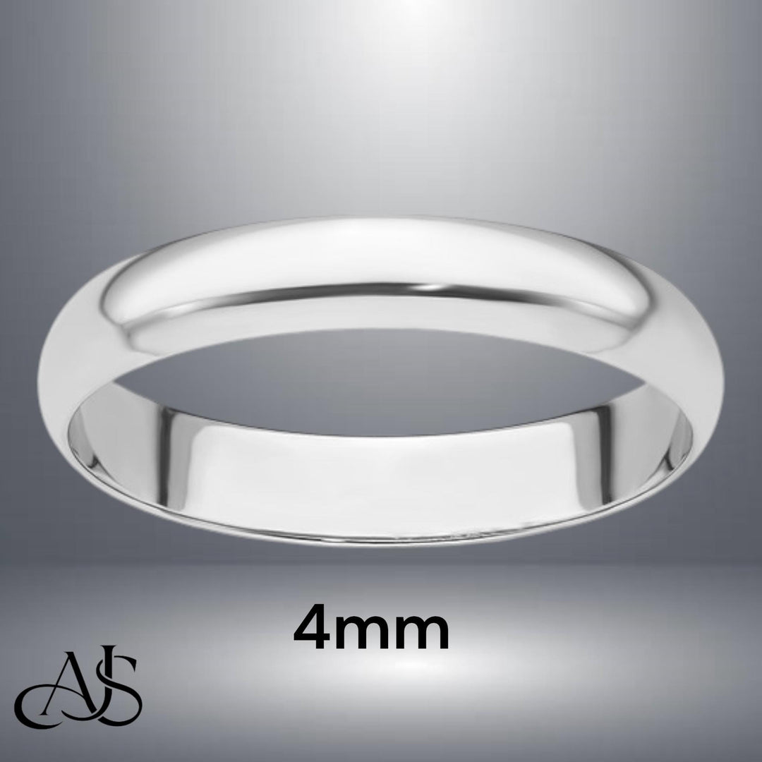 Solid 950 Platinum Wedding Band: Half Round, Free Engraving