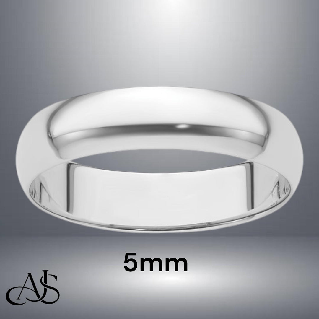 Solid 950 Platinum Wedding Band: Half Round, Free Engraving