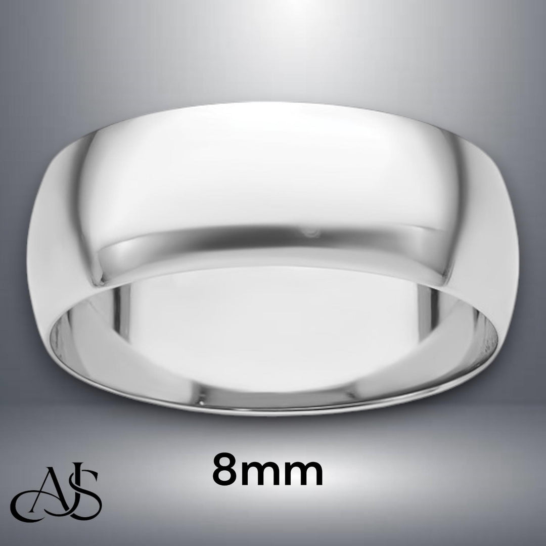 Solid 950 Platinum Wedding Band: Half Round, Free Engraving