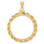 Load image into Gallery viewer, 14K Gold Coin Bezel Mounting: Rope Border Screw Top
