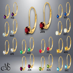 Load image into Gallery viewer, 14K Gold Birthstone Earrings: 4mm Round Leverback Mountings
