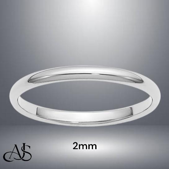 950 Platinum Half Round Wedding Band with Free Engraving