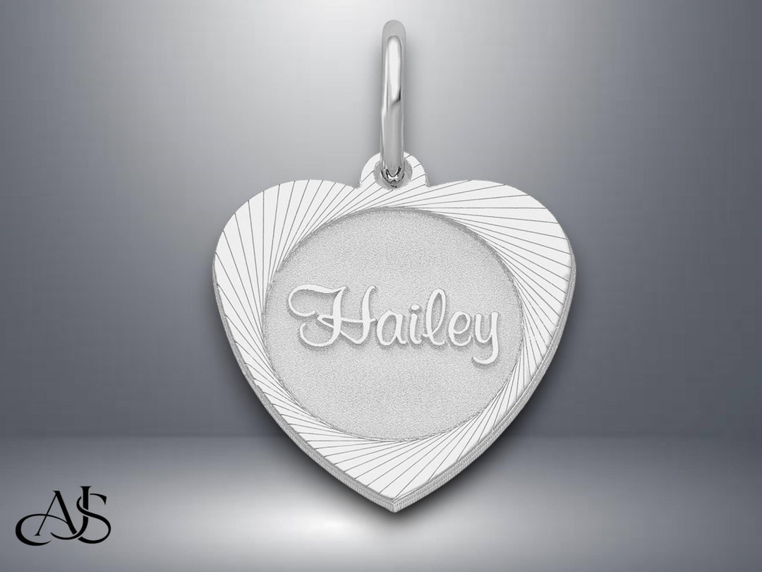 Personalized Heart Pendant: Sterling Silver or Gold Name Charm
