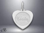Load image into Gallery viewer, Personalized Heart Pendant: Sterling Silver or Gold Name Charm
