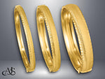 Load image into Gallery viewer, 14K Gold Bangle Bracelet Hinged Diamond-cut Texture Design in 5mm 8.5mm and 12mm widths
