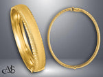 Load image into Gallery viewer, 14K Gold Bangle Bracelet Hinged Diamond-cut Texture Design in 5mm 8.5mm and 12mm widths
