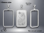 Load image into Gallery viewer, Sterling Silver Bezel Frame Pendant for 1 ounce Pamp Suisse Lady Fortuna Silver Bar

