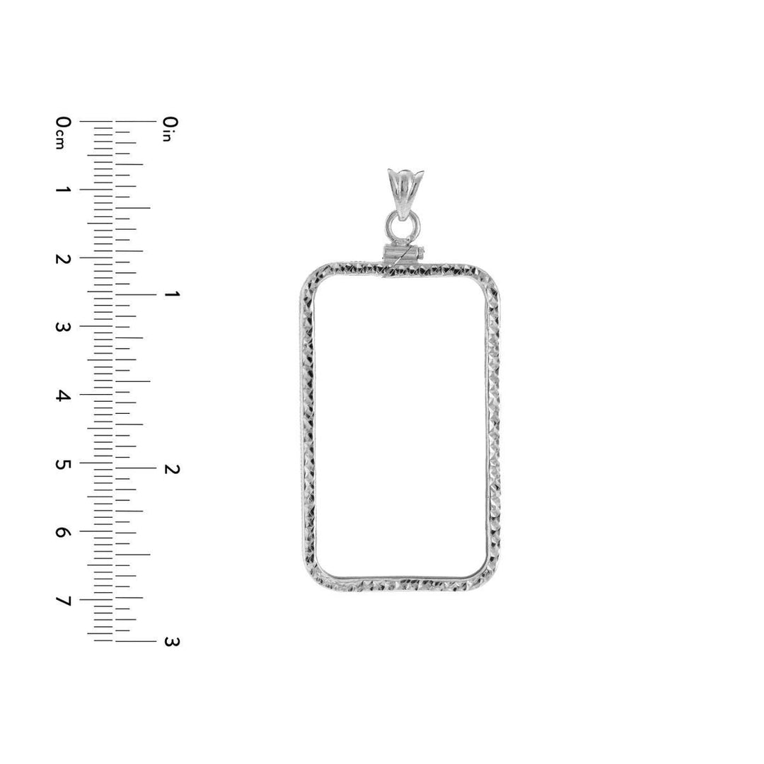 Sterling Silver Bezel Frame Pendant for 1 ounce Pamp Suisse Lady Fortuna Silver Bar