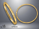 Load image into Gallery viewer, 14K Gold Bangle Bracelet Fancy Diamond Cut Design in 4.75mm or 6.5mm

