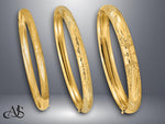 Load image into Gallery viewer, 14K Gold Hand Engraved Bangle Bracelet: Diamond-Cut Finish
