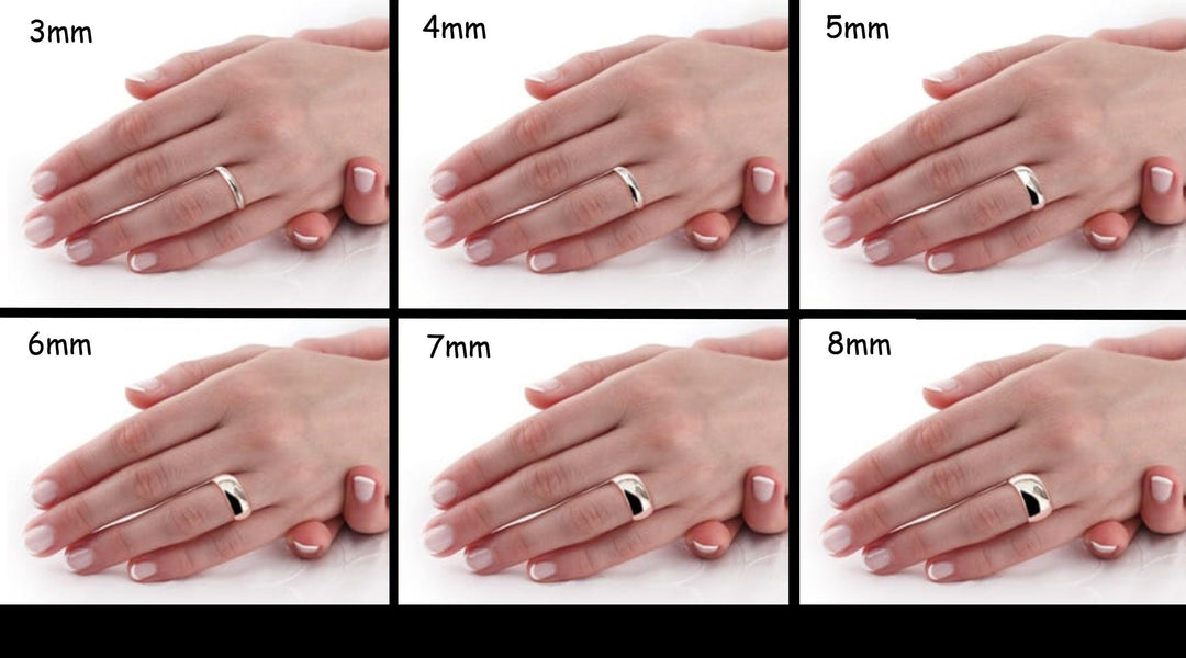 10K Solid Yellow Gold Half Round Wedding Band - Free Engraving