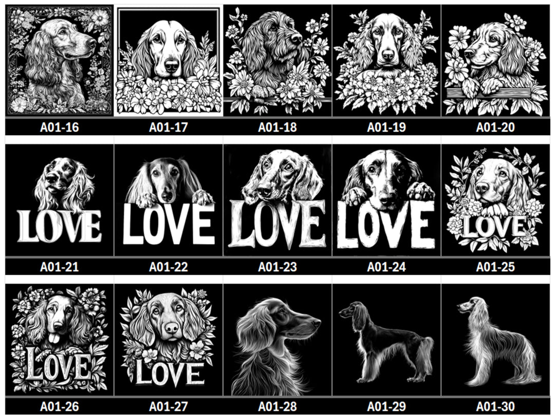 Custom Afghan Hound Black Slate Coasters - 4x4 Square or Round, 75 Unique Images, Personalized Designs