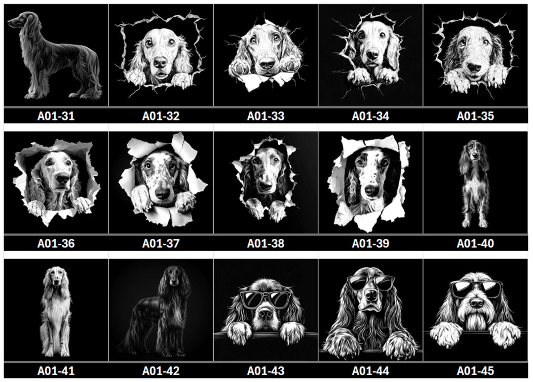 Custom Afghan Hound Black Slate Coasters - 4x4 Square or Round, 75 Unique Images, Personalized Designs