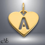 Load image into Gallery viewer, Sterling Silver Heart Charm Pendant: Cut Out Initial, Personalized Necklace
