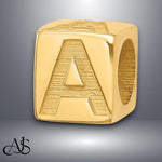 Load image into Gallery viewer, Solid 14K Gold Letter Blocks Beads for Bracelets or Necklaces

