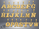 Load image into Gallery viewer, Solid 14K Gold Textured Letter Initials Alphabet Pendant Charms
