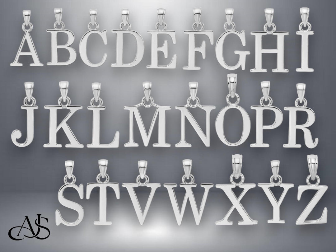 Solid Gold Letters 10K 14K Yellow and White Gold Alphabet Pendant Charms