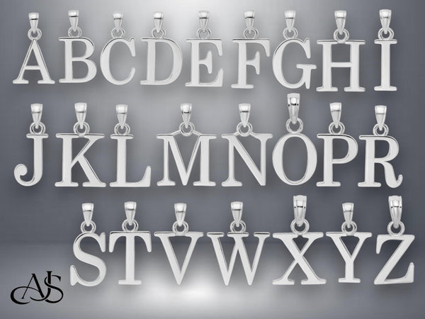 Solid Gold Letters 10K 14K Yellow and White Gold Alphabet Pendant Charms